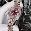 Rolex DateJust With Full Moissanite Diamond Pink Dial 41mm - Image 2