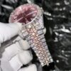 Rolex DateJust With Full Moissanite Diamond Pink Dial 41mm - Image 5