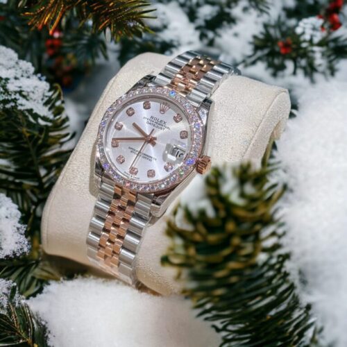 Rolex DateJust Moissanite Diamond White Dial Demi 31mm - Image 3