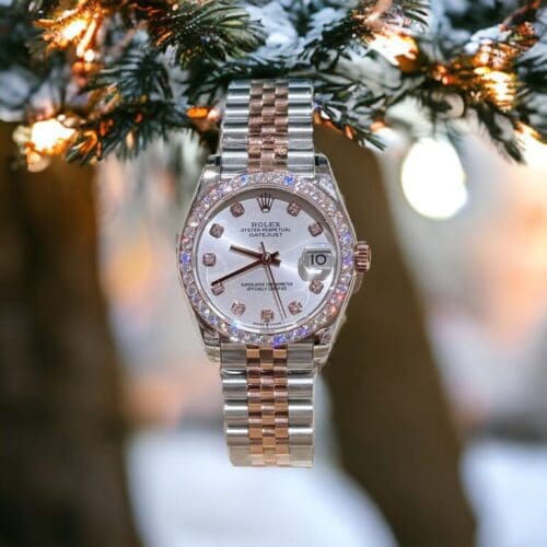 Rolex DateJust Moissanite Diamond White Dial Demi 31mm