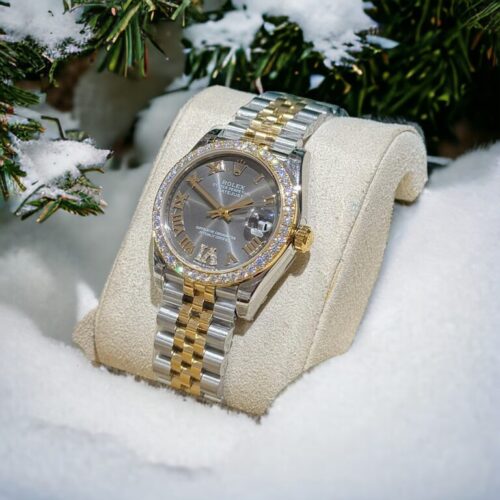 Rolex DateJust Moissanite Diamond Gray Dial 31mm - Image 4