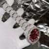 Rolex DateJust Supreme Custom Moissanite Diamonds Red Dial 41mm - Image 4