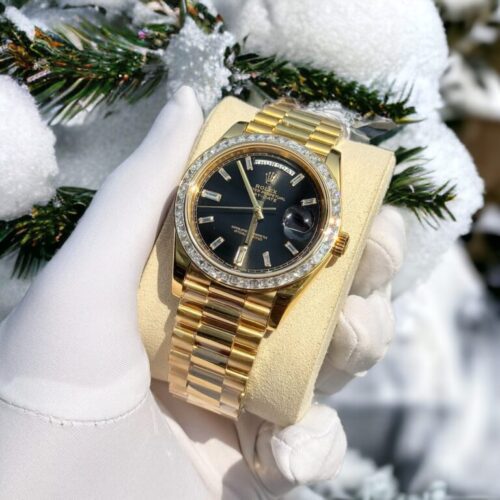 Rolex Day-Date 228238 18K Gold Wrapped Moissanite Bezel GM 40mm - Image 3