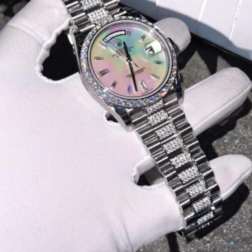 Rolex Day-Date Dial Mother Of Pearl Moissanite Diamonds Hong Kong 40mm - Image 2