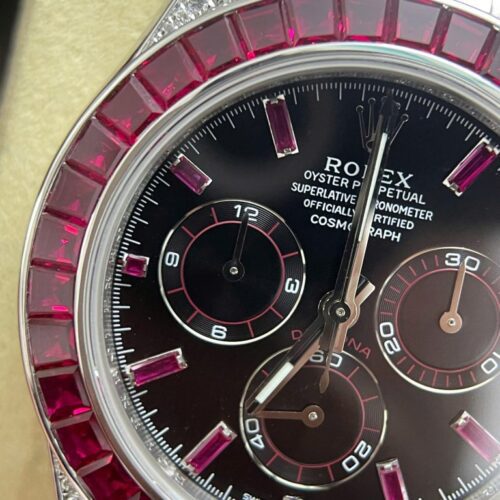 Rolex Daytona 126599TRU Replica Watch 18K Solid Gold + Natural Ruby + Natural Diamonds Custom 40mm - Image 4