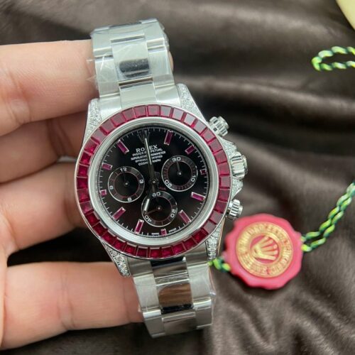 Rolex Daytona 126599TRU Replica Watch 18K Solid Gold + Natural Ruby + Natural Diamonds Custom 40mm - Image 2