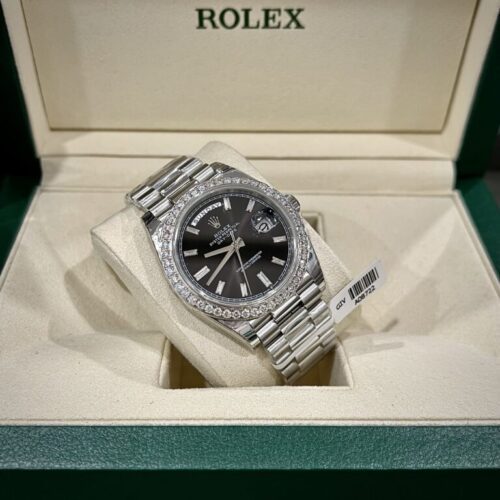 Rolex Day-Date Black Dial Custom Moissanite Diamonds 40mm - Image 5