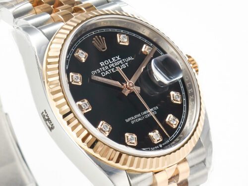 DateJust 36mm 126231 Clean 1:1 Best Edition 904L Steel Black Diamonds Dial on SS/RG Jubilee Bracelet VR3235 - Image 4