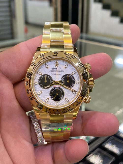 Rolex Daytona Yellow Gold Meteorite Dial Oyster Bracelet 116508 Super Clone