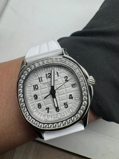 Aquanaut 5067A SS PPF 1:1 Best Edition White Textured Dial on White Rubber Strap RONDA Quartz - Image 10