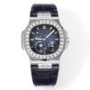Nautilus 40mm 5724 Dia SS Blue/Stk PPF on Leather Strap A240 Super Clone
