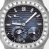 Nautilus 40mm 5724 Dia SS Blue/Stk PPF on Leather Strap A240 Super Clone - Image 4