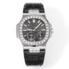 Nautilus 40mm 5724 Dia SS Grey/Stk PPF on Leather Strap A240 Super Clone Super Clone