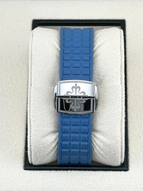 Aquanaut 5067A SS PPF 1:1 Best Edition Blue Textured Dial on Blue Rubber Strap RONDA Quartz - Image 3