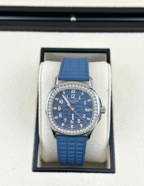 Aquanaut 5067A SS PPF 1:1 Best Edition Blue Textured Dial on Blue Rubber Strap RONDA Quartz - Image 2