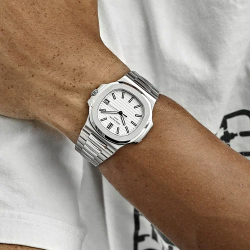 Nautilus 5711/1A 3KF 1:1 Best Edition White Textured Dial on SS Bracelet A324 Super Clone