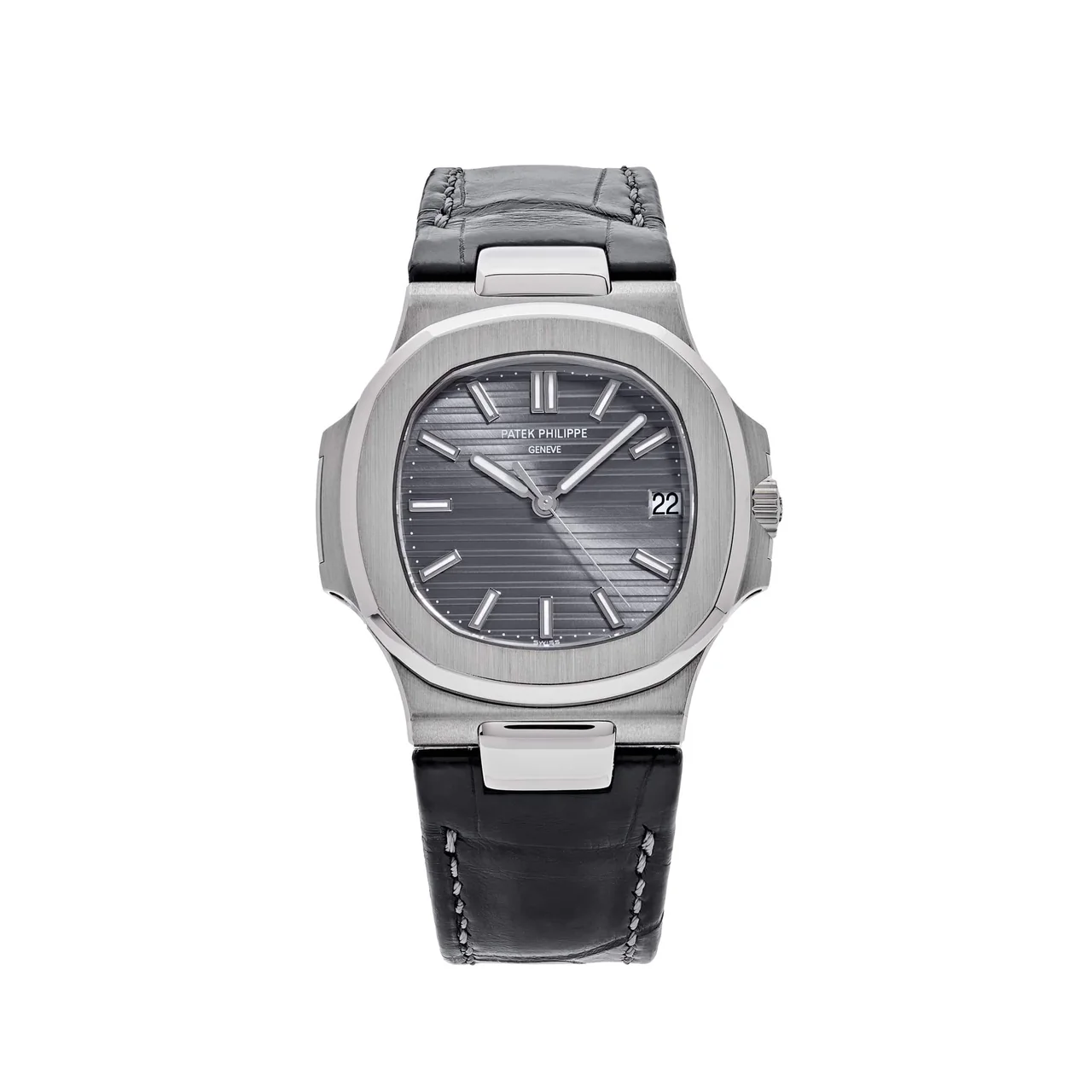 Nautilus 5711 40mm 3KF 1:1 Best Edition Grey Dial on Black Leather Strap A324 Super Clone