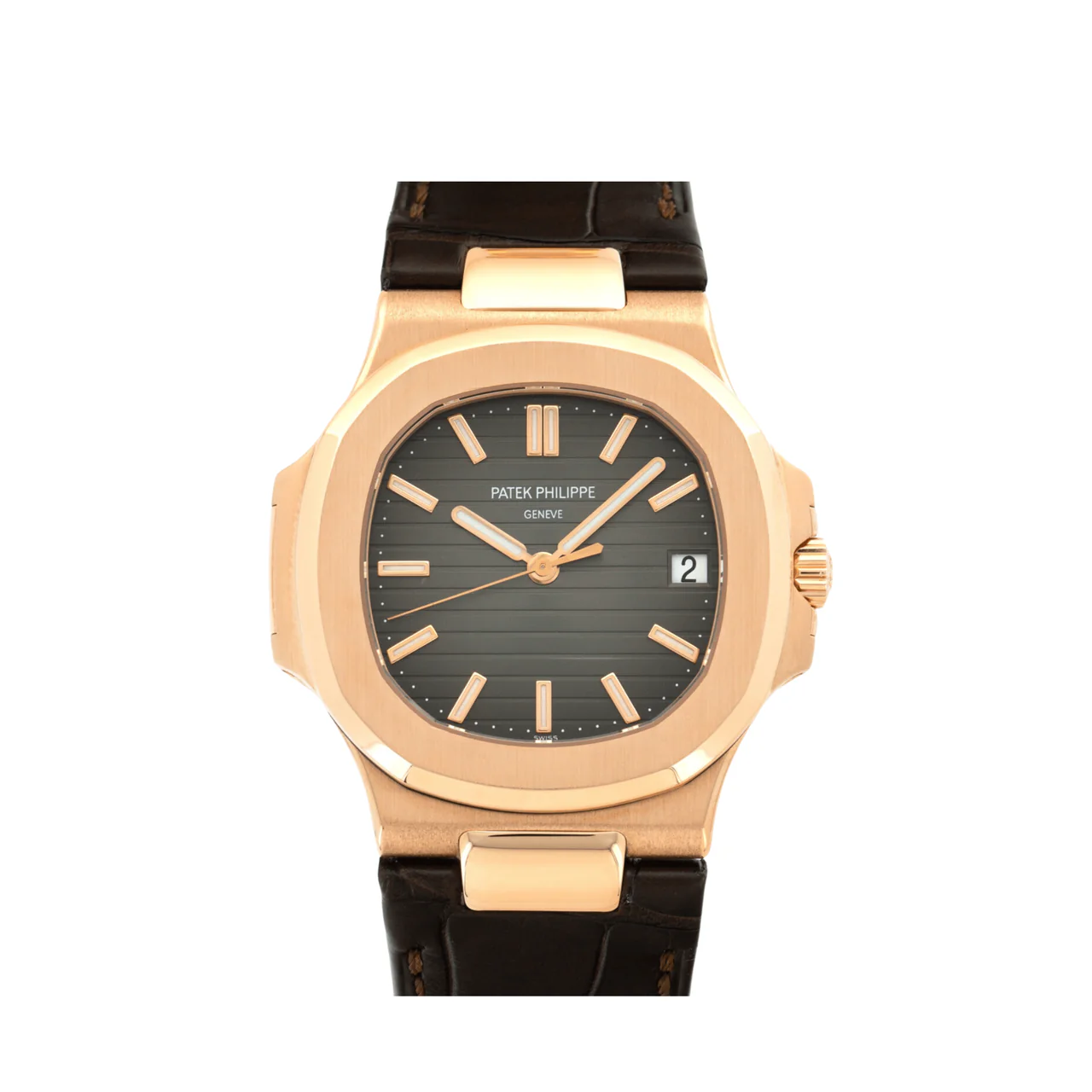 Nautilus 5711/1R RG 3KF 1:1 Best Edition Brown Textured Dial on Brown Leather Strap A324 Super Clone V2