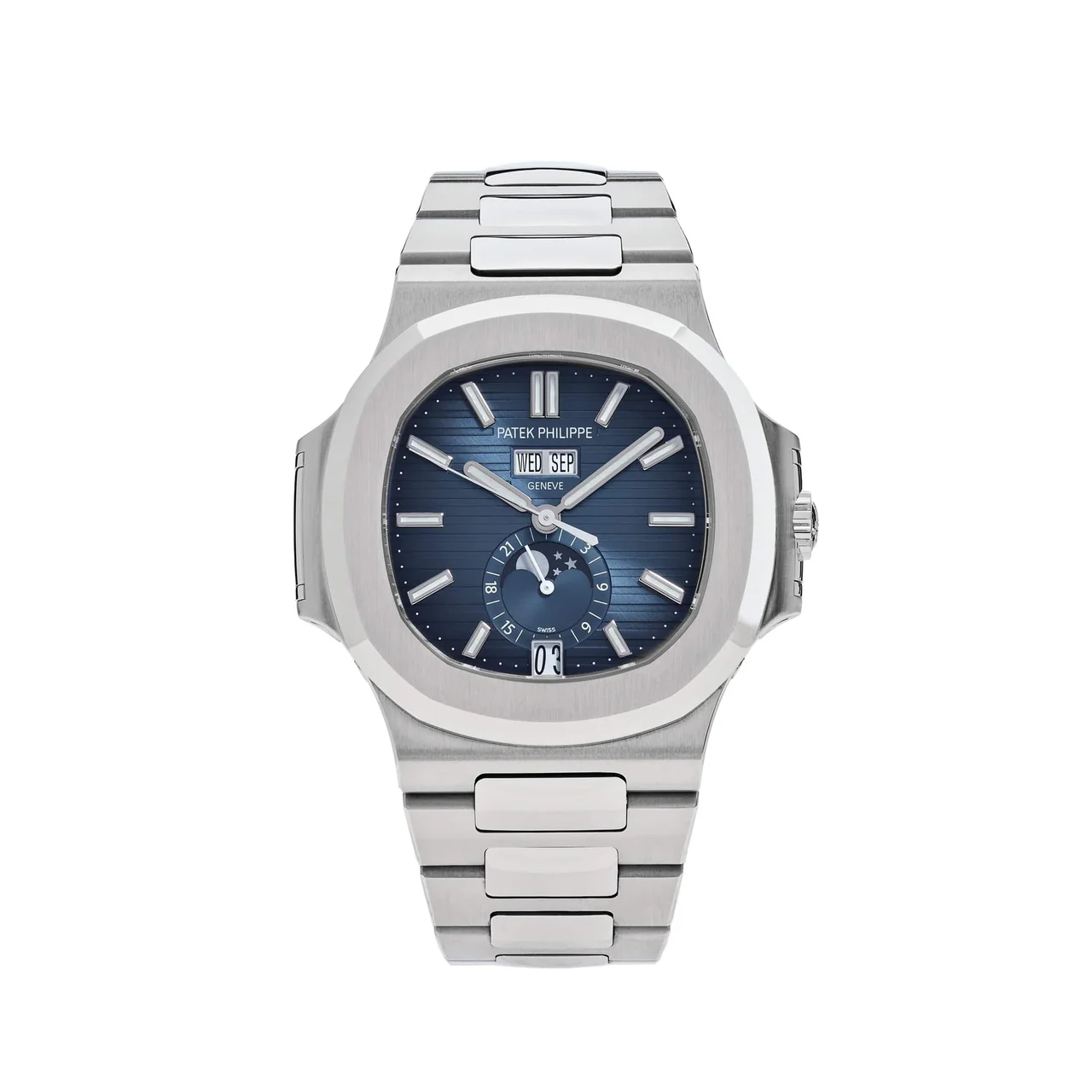 Nautilus 5726 Full Function SS PPF 1:1 Best Edition Blue Dial on SS Bracelet A324
