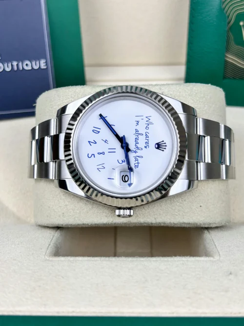 Rolex Datejust Who cares I'm already late Size 41mm 3235 Movement 904L Stainless Steel Material - Image 4