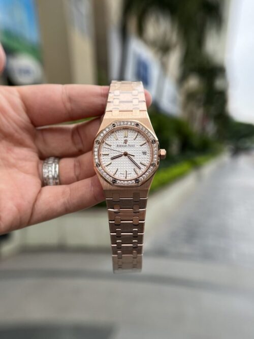 Audemars Piguet Royal Oak 34mm Rose Gold with White Dial