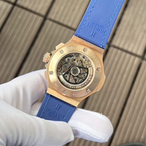 Hublot Big Bang Chronograph King Gold Blue with Diamond Bezel 44mm - Image 6