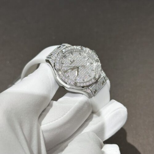 Hublot Classic Fusion White Full Moissanite Diamonds 33mm - Image 2