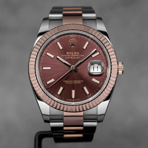 Datejust 41mm Two-Tone Rose Gold Chocolate Dial