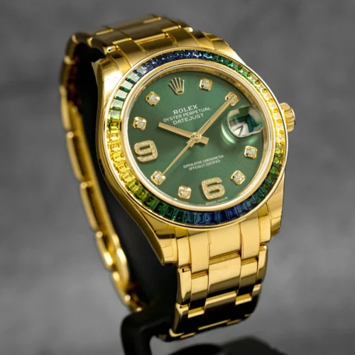 Datejust 39mm Pearlmaster Yellow Gold Olive Green Diamond Dial - Image 2