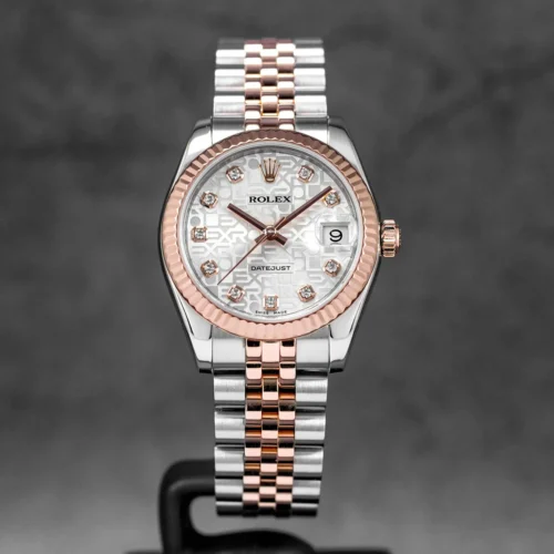 Datejust 31mm Two-Tone Rose Gold Silver Computerized Diamond Dial 