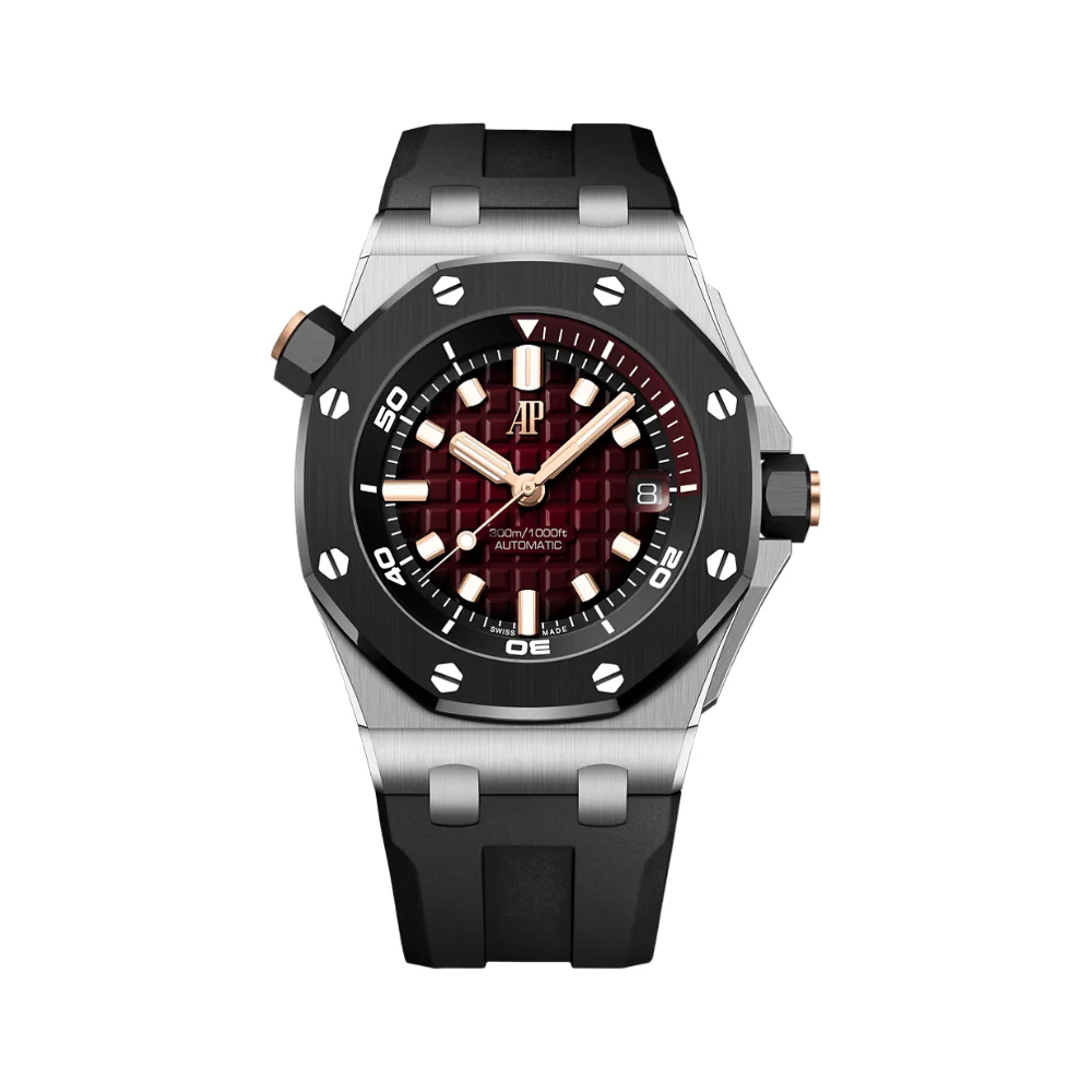  Royal Oak Offshore Diver Smoked Red Dial White Gold