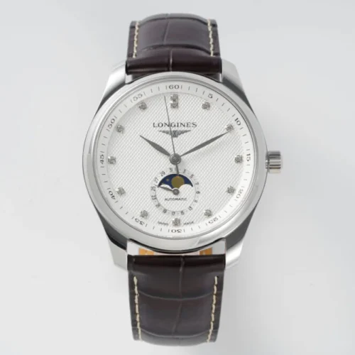 Longines Master Moonphase SS/LE White/Diamond Dial