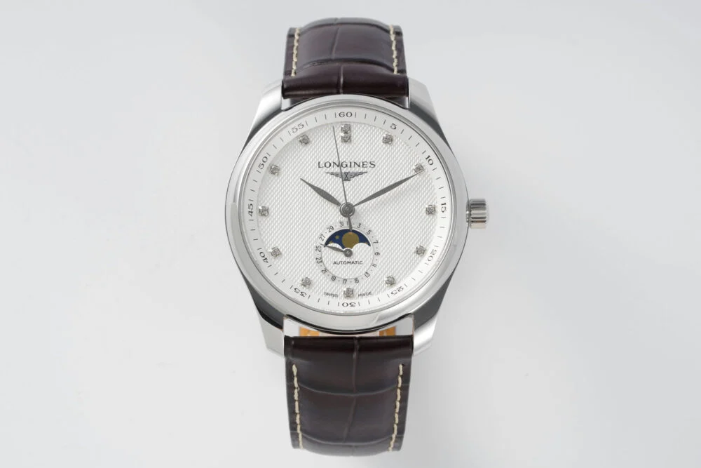 Longines Master Moonphase SS/LE White/Diamond Dial