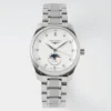 Longines Master Moonphase SS/SS White/Diamond Dial