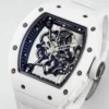 RM055 APSF White Ceramic/RU Skeleton Dial On White Rubber Strap RMUL2 - Image 2