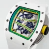 RM61-01 APSF White Ceramic/RU Skeleton Dial on White Rubber Strap  - Image 3