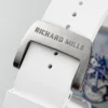 RM61-01 APSF White Ceramic/RU Skeleton Dial on White Rubber Strap  - Image 6