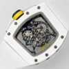 RM61-01 APSF White Ceramic/RU Skeleton Dial on White Rubber Strap  - Image 7