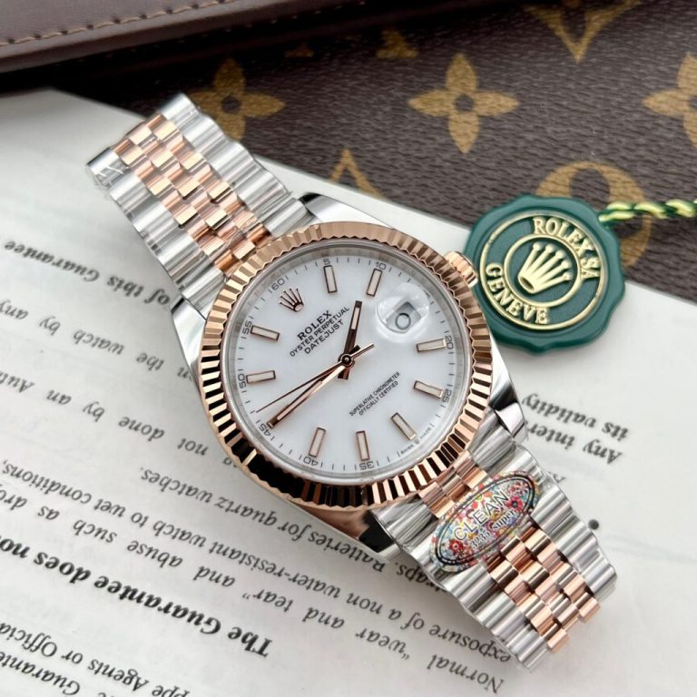 Rolex DateJust 126331 Demi Rose Gold White Dial Clean Factory 41mm
