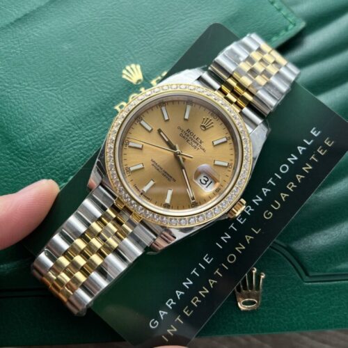 Rolex DateJust Demi Gold Diamonds Bezel EW Factory 36/41mm - Image 2