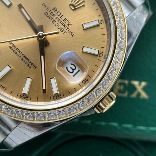 Rolex DateJust Demi Gold Diamonds Bezel EW Factory 36/41mm - Image 3