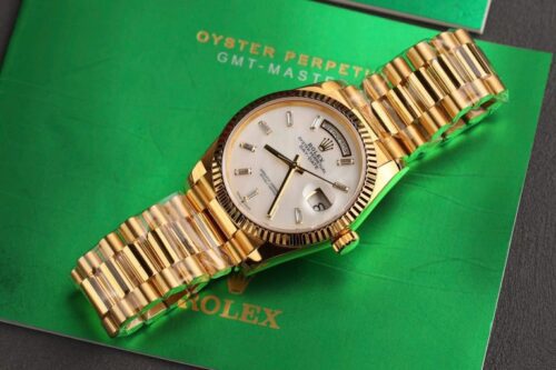 Rolex Day-Date 36mm Mother Of Pearl Dial Custom Gold Wrapped - Image 3