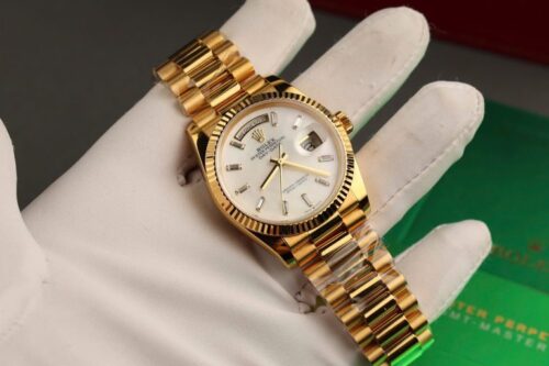 Rolex Day-Date 36mm Mother Of Pearl Dial Custom Gold Wrapped