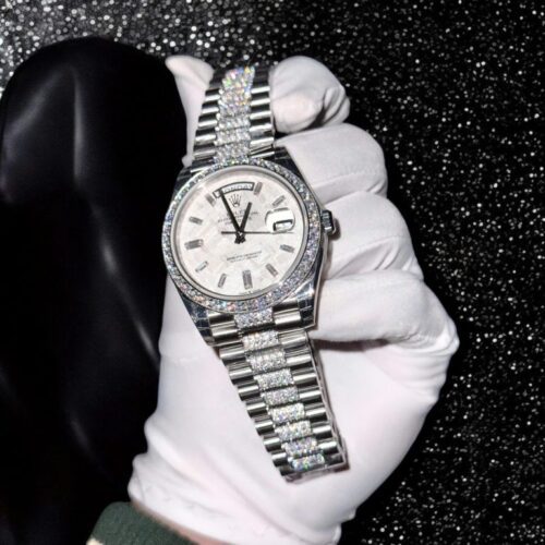 Rolex Day-Date 40mm Meteorite Dial with Moissanite Diamonds (Custom) - Image 2