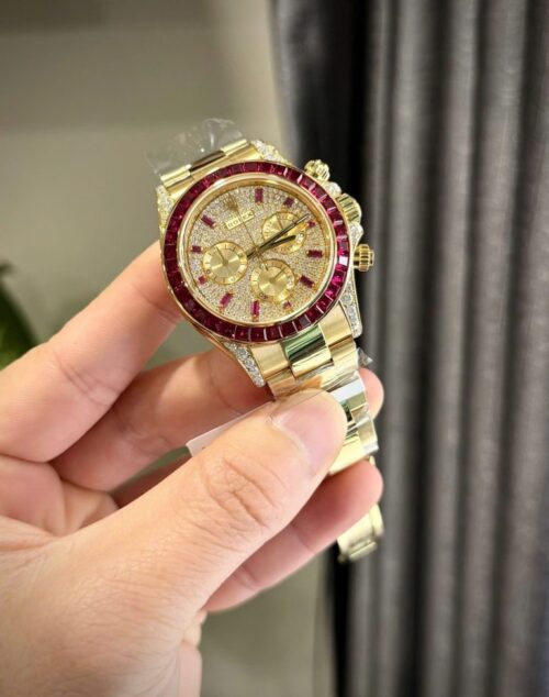 Rolex Daytona 126598TRU 40mm Custom Gold Wrapped with Ruby and Moissanite Diamonds - Image 2