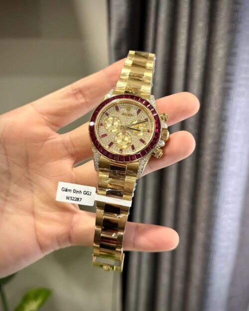 Rolex Daytona 126598TRU 40mm Custom Gold Wrapped with Ruby and Moissanite Diamonds - Image 3