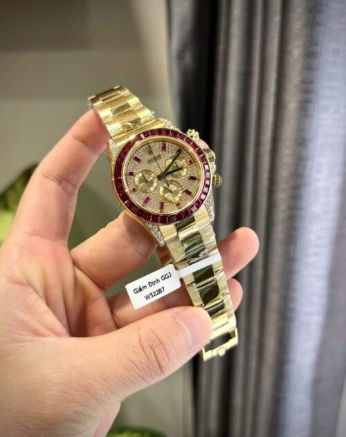 Rolex Daytona 126598TRU 40mm Custom Gold Wrapped with Ruby and Moissanite Diamonds - Image 4