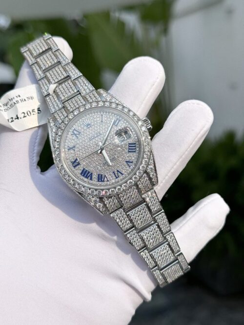 Rolex DateJust Full Moissanite Diamonds Custom 41mm - Image 2