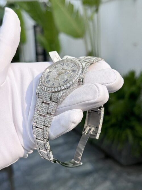 Rolex DateJust Full Moissanite Diamonds Custom 41mm - Image 3