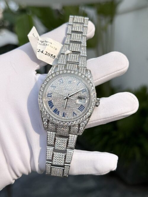 Rolex DateJust Full Moissanite Diamonds Custom 41mm - Image 5